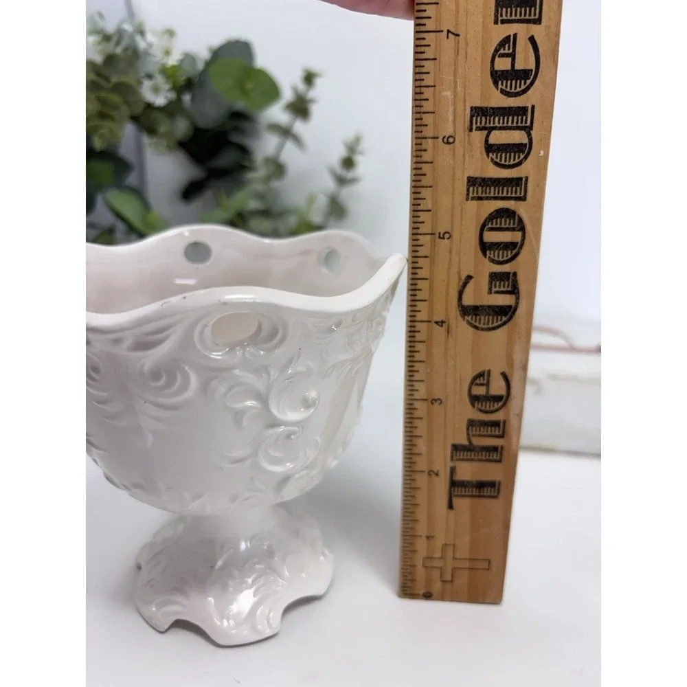 Vintage National Potteries Cleveland Pottery White Planter Vase Cottagecore